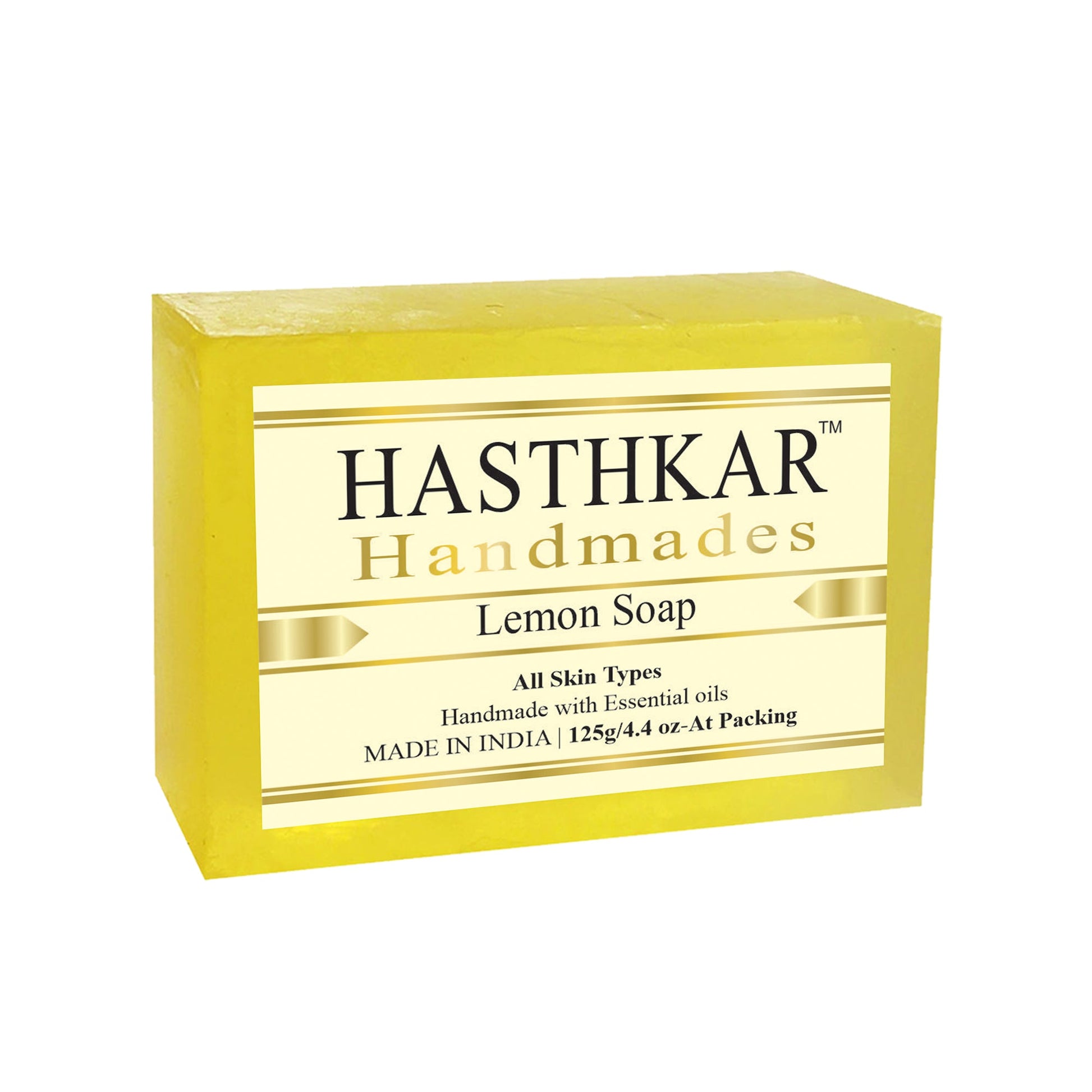 Hasthkar Handmade Glycerine Lemon Soap- 125gm - BuyPureNaturals