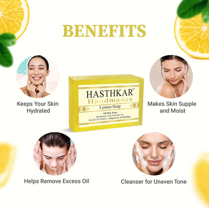 Hasthkar Handmade Glycerine Lemon Soap- 125gm - BuyPureNaturals
