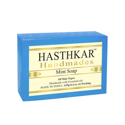 Hasthkar Handmade Glycerine Mint Soap- 125gm - BuyPureNaturals