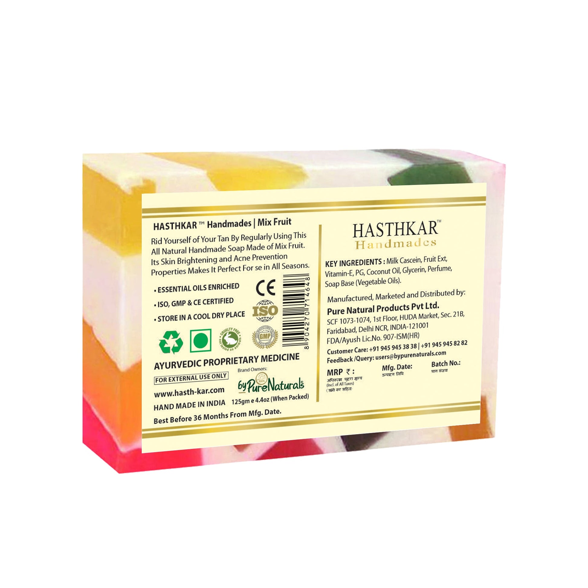 Hasthkar Handmade Glycerine Mix Fruit Soap- 125gm - BuyPureNaturals