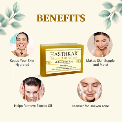 Hasthkar Handmade Glycerine Multani Mitti Soap- 125gm - BuyPureNaturals