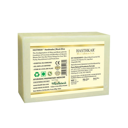 Hasthkar Handmade Glycerine Musk Olive Soap- 125gm - BuyPureNaturals