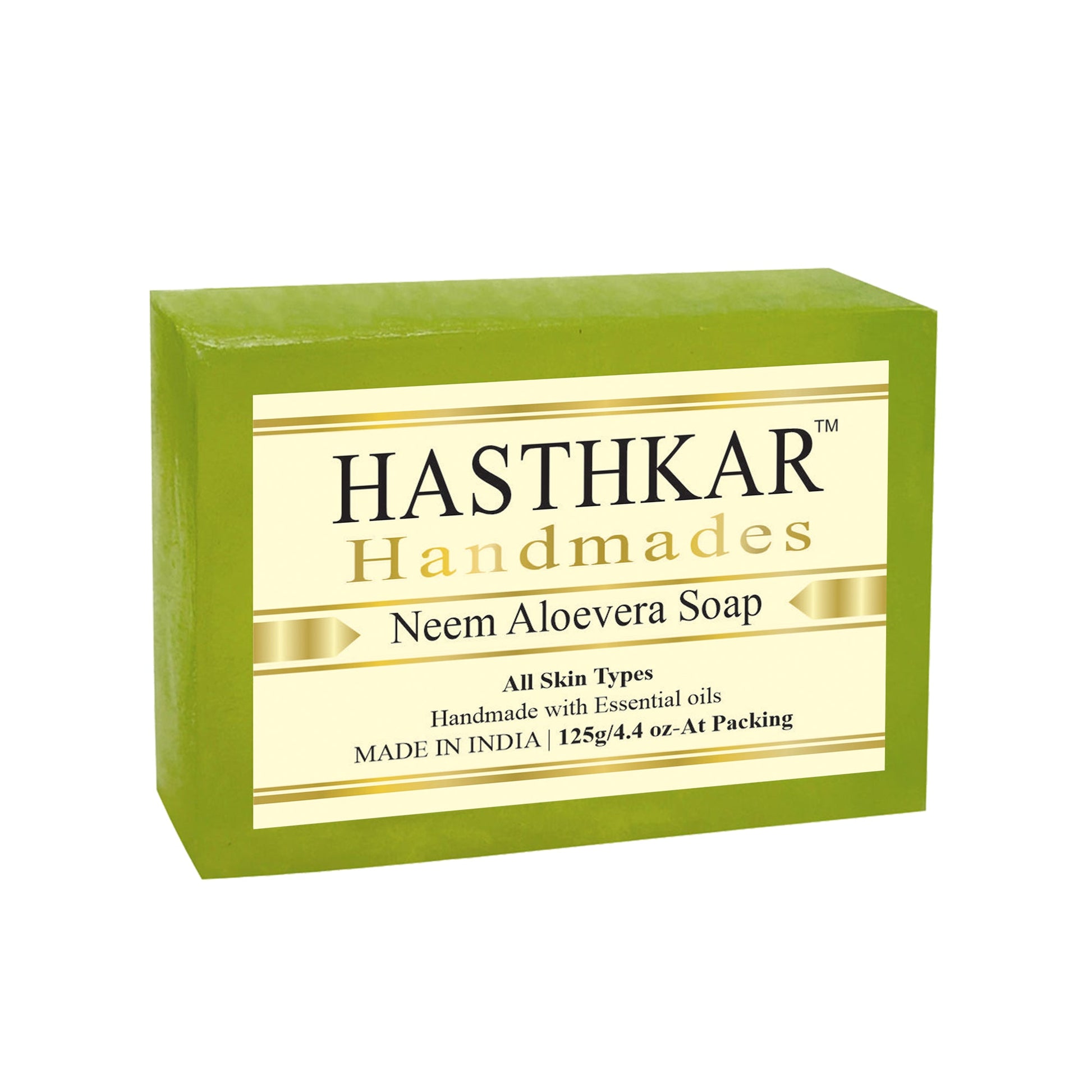 Hasthkar Handmade Glycerine Neem Aloevera Soap- 125gm - BuyPureNaturals