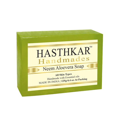 Hasthkar Handmade Glycerine Neem Aloevera Soap- 125gm - BuyPureNaturals