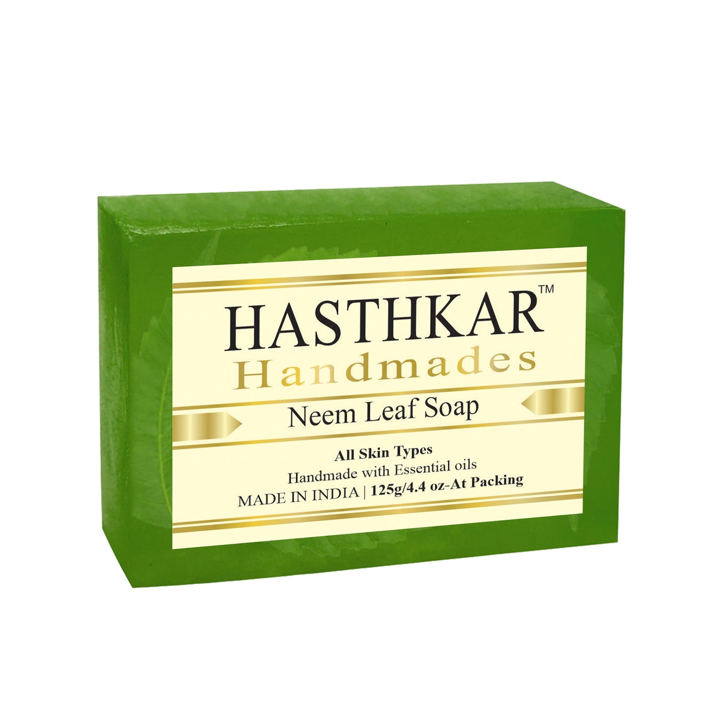 Hasthkar Handmade Glycerine Neem Leaf Soap- 125gm - BuyPureNaturals