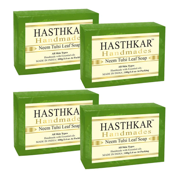 Hasthkar Handmade Glycerine Neem Tulsi Leaf Soap- 100gm