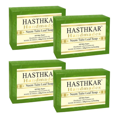 Hasthkar Handmade Glycerine Neem Tulsi Leaf Soap- 100gm