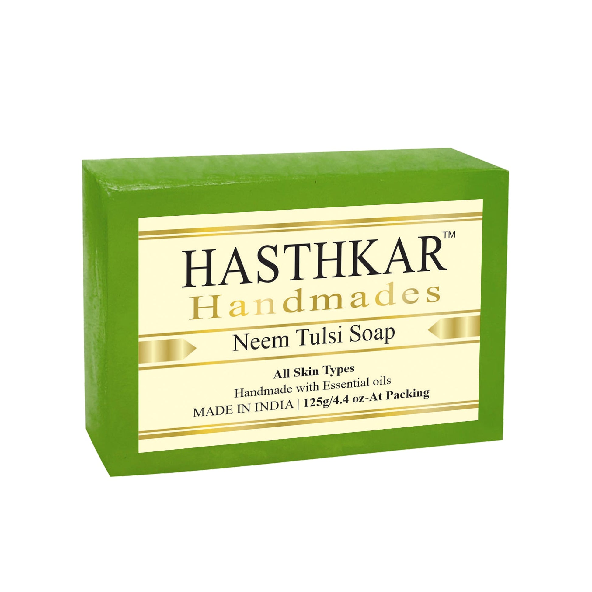 Hasthkar Handmade Glycerine Neem Tulsi Soap- 125gm - BuyPureNaturals
