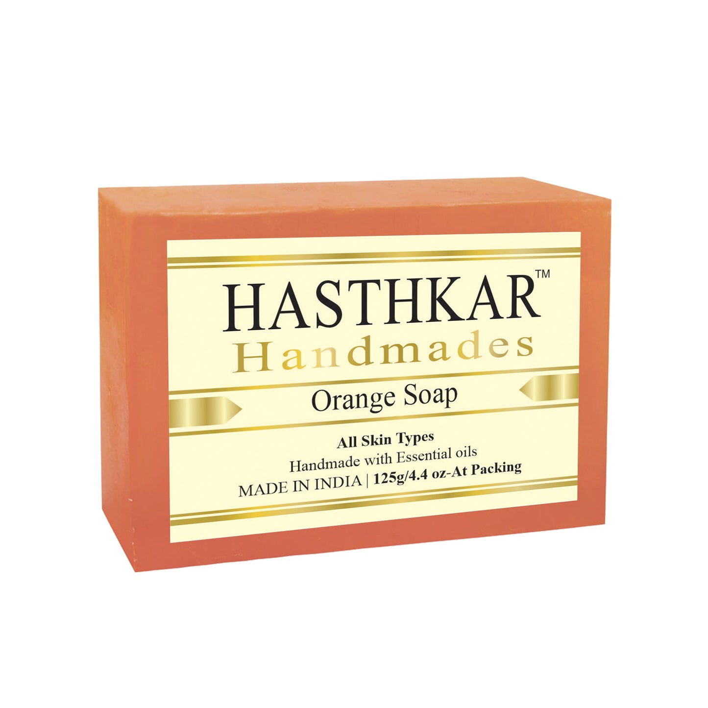 Hasthkar Handmade Glycerine Orange Soap- 125gm - BuyPureNaturals