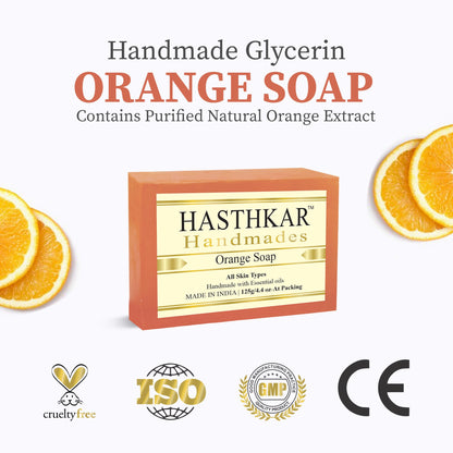 Hasthkar Handmade Glycerine Orange Soap- 125gm - BuyPureNaturals