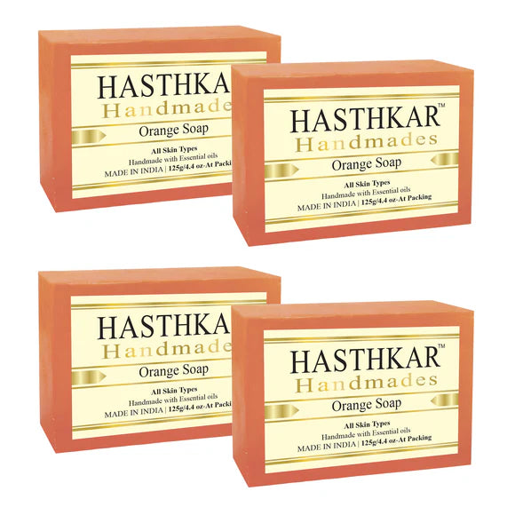 Hasthkar Handmade Glycerine Orange Soap- 125gm