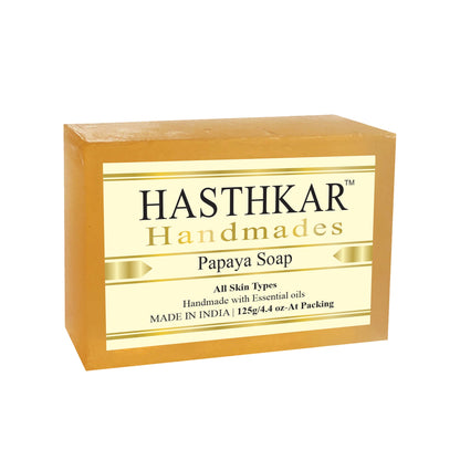 Hasthkar Handmade Glycerine Papaya Soap- 125gm - BuyPureNaturals