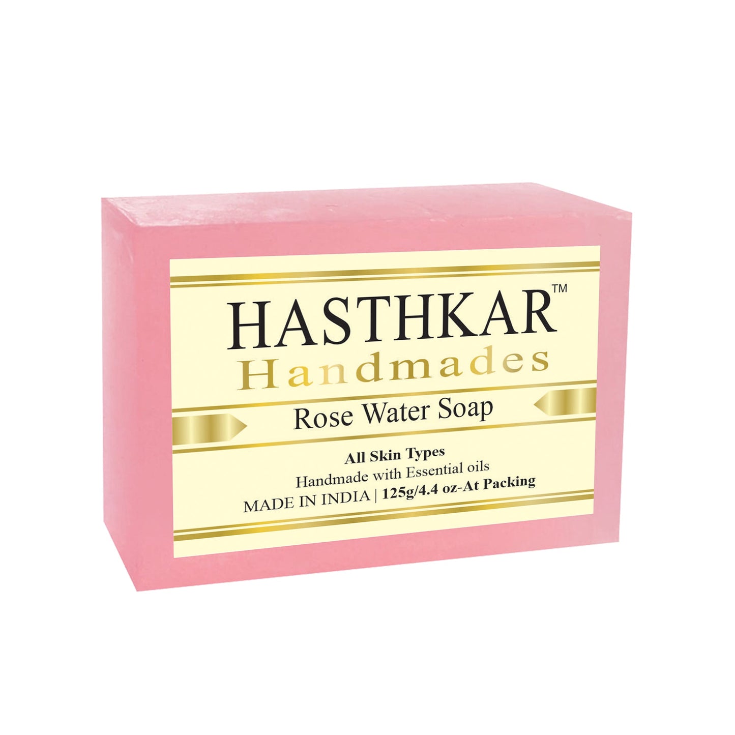 Hasthkar Handmade Glycerine Rose Water Soap- 125gm - BuyPureNaturals