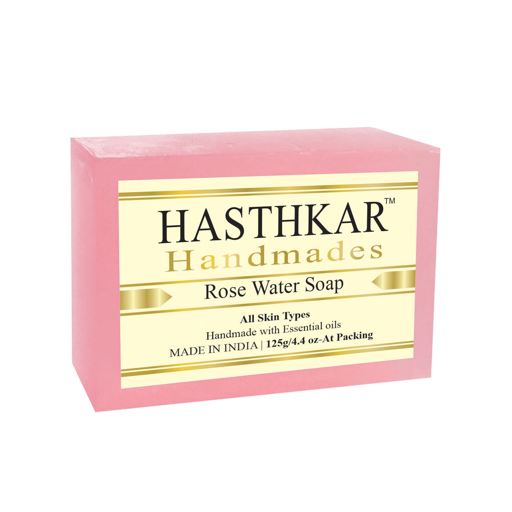 Hasthkar Handmade Glycerine Rose Water Soap- 125gm - BuyPureNaturals