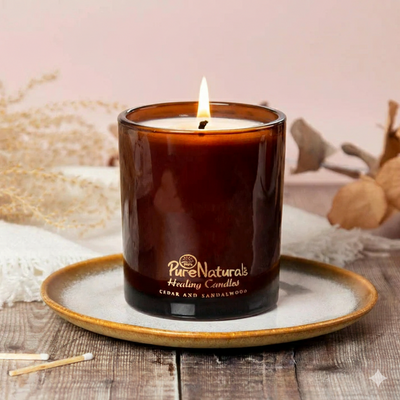 Soy Wax Healing Candles– 210gm Jar- Cedar and Sandalwood