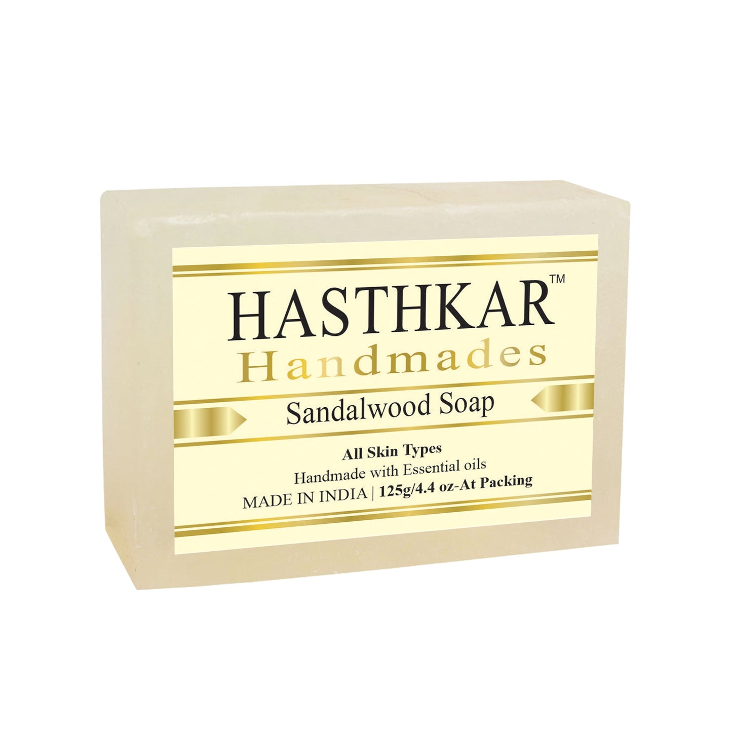Hasthkar Handmade Glycerine Sandalwood Soap- 125gm - BuyPureNaturals