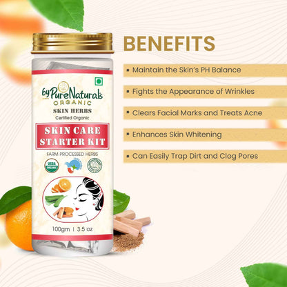 byPureNaturals 100% Organic Skin Care Starter Kit- 100 Gm