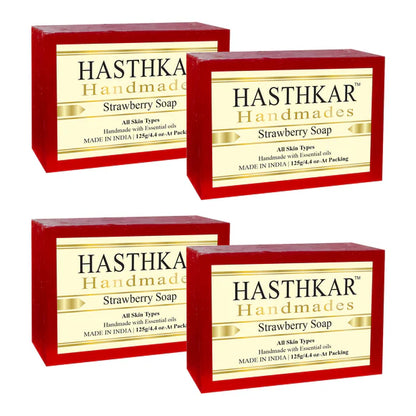 Hasthkar Handmade Glycerine Strawberry Soap- 125gm