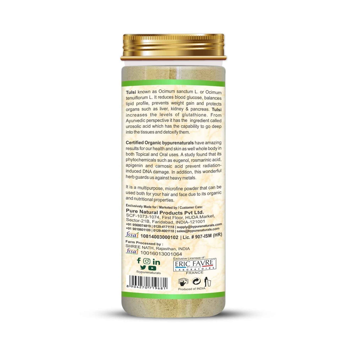 byPureNaturals 100% Organic Tulsi Powder- 115 Gm