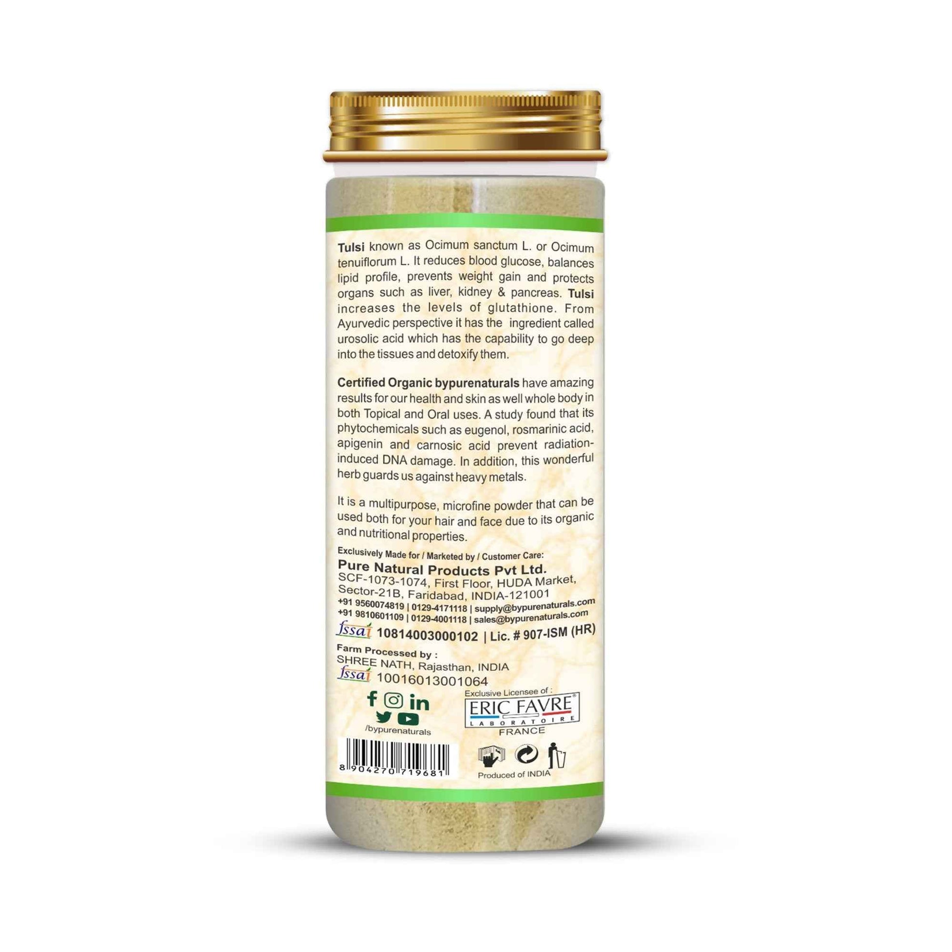 byPureNaturals 100% Organic Tulsi Powder- 115 Gm